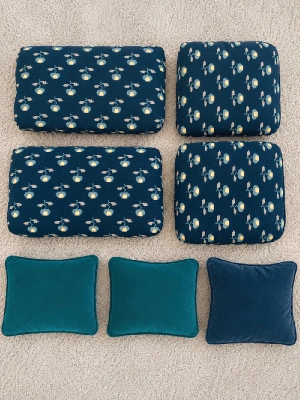 Pier 1 Teal and Navy Accent Pillow Set